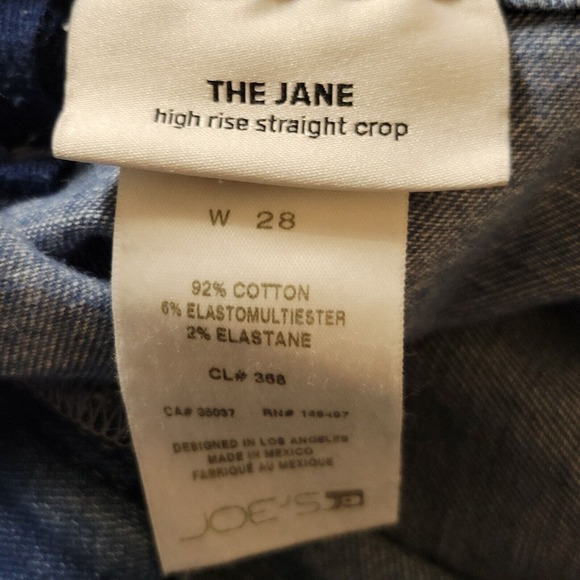 Joe's Jeans The Jane Med Rise Light Wash Straight Crop Raw Hem Jeans Size 28 - Picture 7 of 7